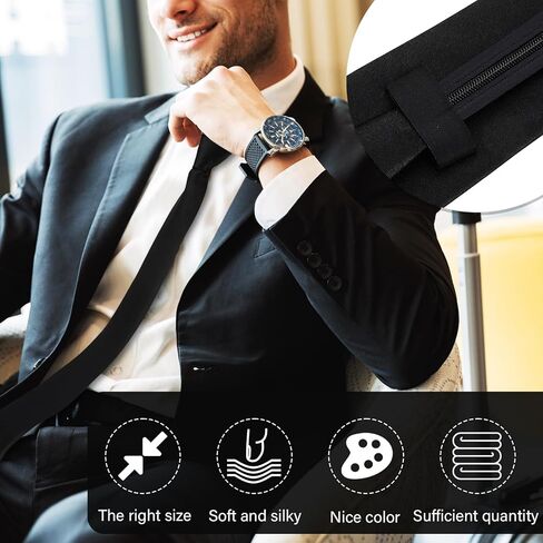 Unittype 24 Pcs Zipper Ties for Men Adjustable Pre Tied Men's Necktie Classic Zipper Neck Tie Set for Adults School Uniform (Colorful Style) in Kuwait