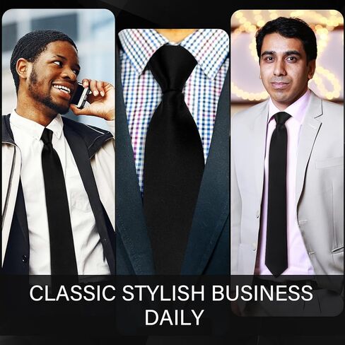 Unittype 24 Pcs Zipper Ties for Men Adjustable Pre Tied Men's Necktie Classic Zipper Neck Tie Set for Adults School Uniform (Colorful Style) in Kuwait