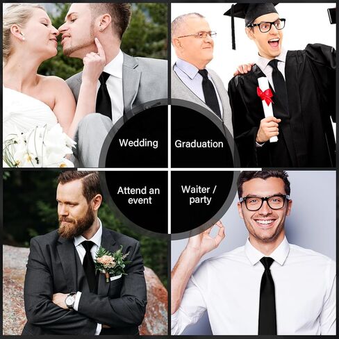 Unittype 24 Pcs Zipper Ties for Men Adjustable Pre Tied Men's Necktie Classic Zipper Neck Tie Set for Adults School Uniform (Colorful Style) in Kuwait