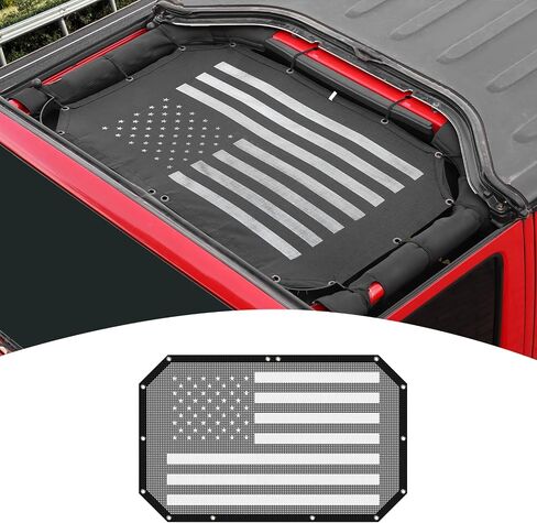 for Jeep JK Roof Sunshade, JKU Mesh Bikini Top Sun Shade Compatible with Jeep Wrangler JK 2007-2017 2Door Black Exterior Accessories in Saudi Arabia