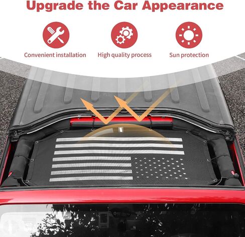for Jeep JK Roof Sunshade, JKU Mesh Bikini Top Sun Shade Compatible with Jeep Wrangler JK 2007-2017 2Door Black Exterior Accessories in Saudi Arabia