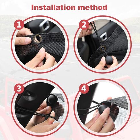 for Jeep JK Roof Sunshade, JKU Mesh Bikini Top Sun Shade Compatible with Jeep Wrangler JK 2007-2017 2Door Black Exterior Accessories in Saudi Arabia