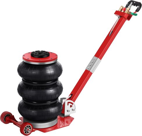 Air Jack 5 Ton 11000lbs Pneumatic Jack 3s Fast Lifting Height Up to 16Inch, Air Jacks for Cars with Adjustable Long Handle Heavy-Duty Triple Bag Air Jack Red in Saudi Arabia