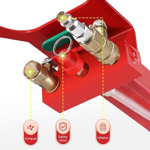Air Jack 5 Ton 11000lbs Pneumatic Jack 3s Fast Lifting Height Up to 16Inch, Air Jacks for Cars with Adjustable Long Handle Heavy-Duty Triple Bag Air Jack Red in Saudi Arabia