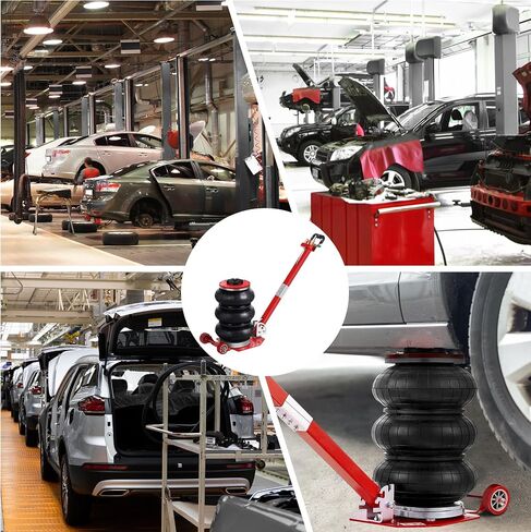 Air Jack 5 Ton 11000lbs Pneumatic Jack 3s Fast Lifting Height Up to 16Inch, Air Jacks for Cars with Adjustable Long Handle Heavy-Duty Triple Bag Air Jack Red in Saudi Arabia