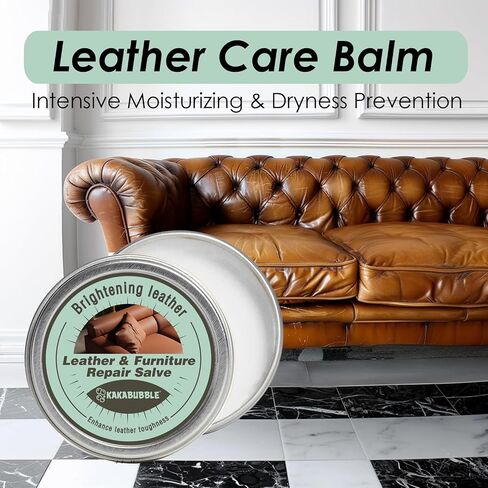 Furniture Salve for Leather & Wood with Boar Bristle Brush, All-in-One Leather Conditioner, Wood Polish & Multi-Surface Restorer for Furniture, Upholstery & Car Vinyl (1) in Saudi Arabia