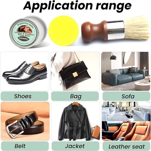 Furniture Salve for Leather & Wood with Boar Bristle Brush, All-in-One Leather Conditioner, Wood Polish & Multi-Surface Restorer for Furniture, Upholstery & Car Vinyl (1) in Saudi Arabia