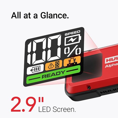 Hulkman Alpha ، Ultra Red ، 1000a 37WH Battery Jumper Starter Portable ، 12V قفزة للسيارات الحديثة مع كابلات الطائر ، لمحركات الديزل 6.5L GAS/3.0L ، شحن سريع 65 وات ، مصنفة IP65 ، شاشة LED كبيرة كبيرة in Kuwait