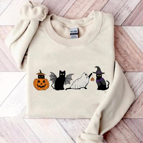 Embroidered Ghost Sweatshirt, Fall Sweatshirt for Women, Halloween Crewneck, Ghost Shirt, Spooky Season in Kuwait