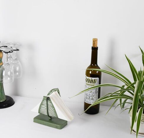 Modern Metal Napkin Holder for Dining Table, Upright Napkin Storage for Kitchen & Countertop, Multiple Color Leaves Tabletop Organizer & Letter Holder for Restaurant Coffee Shop, Dining Room Décor in Saudi Arabia