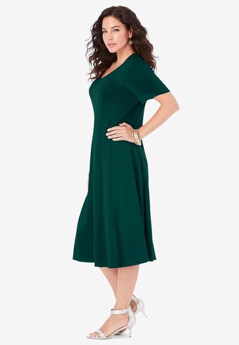 رومان النسائية زائد الحجم بونتي فستان متهور in Kuwait