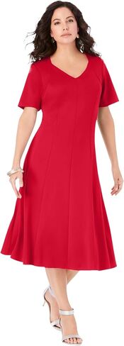 Roaman's Women's Plus Size Ponte Flared Dress in Kuwait