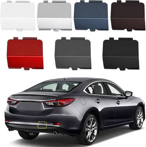 TOPUS Rear Bumper Tow Hook Cover for Mazda 6 Atenza 2013 2014 2015 2016 2017 Towing Eye Cap Trailer Hitch Cover GJR9-50-EL1-51 GJR9-50-EK1-51 (White, Left Driver Side) in Saudi Arabia