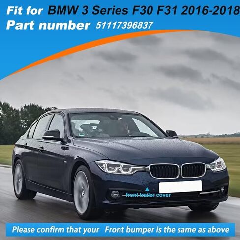 CAR الأمامي الوفير الوفير غطاء خطاف الغطاء قبعة سحب العين ل BMW 3 Series F30 F31 LCI Sedan Wagon FIT 320I 325D 328I 330D 330E 330I 340I 2017 2017 (WHITE) 5111739683777 in Kuwait