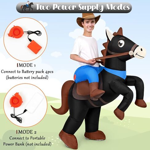 Qtencas Inflatable Horse Costume for Adults, Blow up Horse Costume for Men Women Cosplay Party,Cowboy Halloween Horse Costume in Saudi Arabia