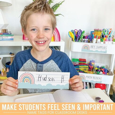 25 Colorful Student Desk Name Tags Classroom - Student Name Tags for Desks, Desk Name Plates for Classroom, Classroom Name Tags for Desk, Locker Name Tags for Classroom, Teacher Name Plate for Desk in Saudi Arabia