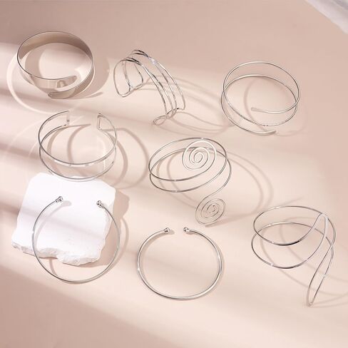 Arm Cuff Bracelet for Women Gold Arm Layered Cuff Gold Bangles Adjustable Coil Swirl Armlet ArmBand Stackable Jewelry for OutSide in Saudi Arabia