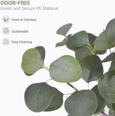 Garveehome الاصطناعي الأوكالبتوس شجرة داخلية ، 5 أقدام طول نبات اصطناعي مزيف مع زارع أبيض ， أشجار الحرير الأرضية الكبرى المزورة مع 50 أضواء الأشجار الاصطناعية للديكور المنزلي الداخلي in Kuwait