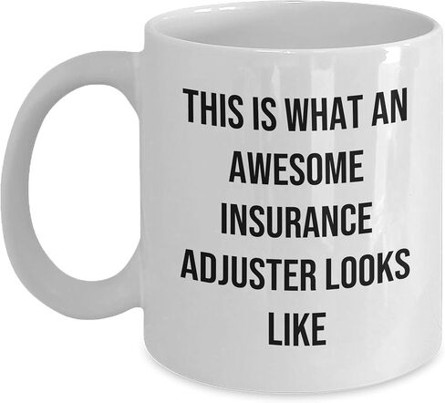 Funny Insurance Adjuster Gifts for Birthday - White Coffee Mug Quote 'This Is What An Awesome Insurance Adjuster Looks Like' from Men to Insurance Adjuster Friends in Saudi Arabia