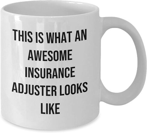 Funny Insurance Adjuster Gifts for Birthday - White Coffee Mug Quote 'This Is What An Awesome Insurance Adjuster Looks Like' from Men to Insurance Adjuster Friends in Saudi Arabia