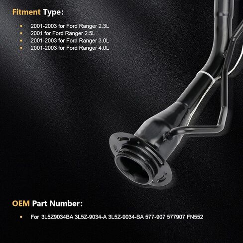 Gas Tank Fuel Filler Neck Hose Pipe Tube Compatible with 2001 2002 2003 for Ford Ranger 2.3L 2.5L 3.0L 4.0L Fuel Filler Tube Replacement 3L5Z9034BA 577907 FN552 in Saudi Arabia