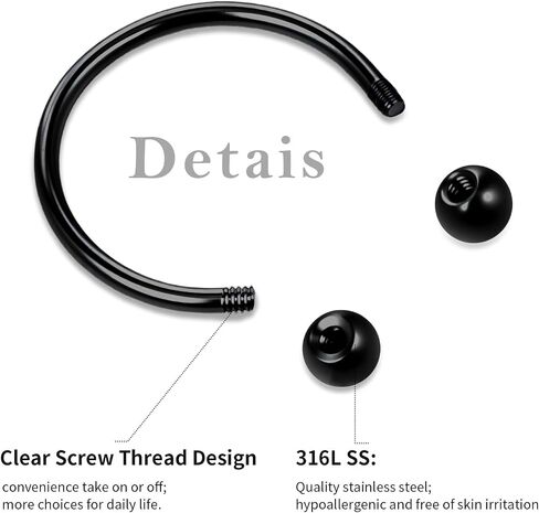 32Pcs Lip Rings for Women 16G Stainless Steel Horseshoe Labret Studs Monroe Lip Barbell Ring Snake Bite Piercing Jewelry Helix Earring Daith Tragus Cartilage Surgical Steel Jewelry in Saudi Arabia