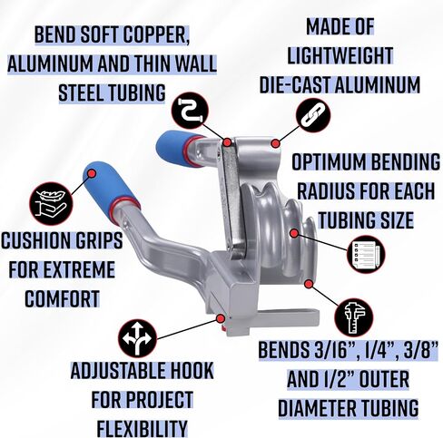 أداة ثني أنبوبية ثلاثية الرأس 370FH من إمبريال تول 180 درجة، 3/16 بوصة، 1/4 بوصة، 3/8 بوصة، و1/2 بوصة in Kuwait