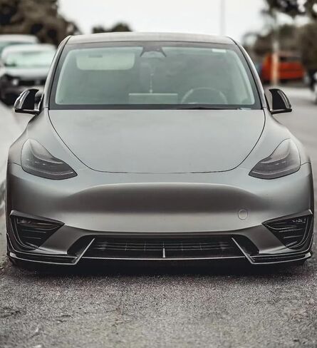 Tesla Model Y Kit Kit Packice Full Aero Package لعام 2019-2024 ، ناشر المصد الخلفي ، التنانير الجانبية ، شفة الخائن الأمامي ، المفسد ، غطاء الكاميرا الجانبية للضباب (النمط B ، الأسود اللامع) in Saudi Arabia