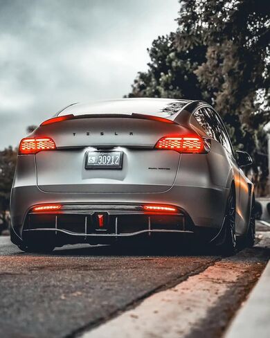 Tesla Model Y Kit Kit Packice Full Aero Package لعام 2019-2024 ، ناشر المصد الخلفي ، التنانير الجانبية ، شفة الخائن الأمامي ، المفسد ، غطاء الكاميرا الجانبية للضباب (النمط B ، الأسود اللامع) in Saudi Arabia