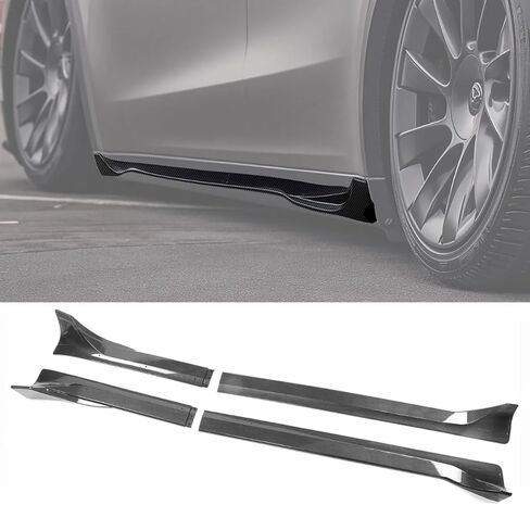 Tesla Model Y Kit Kit Packice Full Aero Package لعام 2019-2024 ، ناشر المصد الخلفي ، التنانير الجانبية ، شفة الخائن الأمامي ، المفسد ، غطاء الكاميرا الجانبية للضباب (النمط B ، الأسود اللامع) in Saudi Arabia