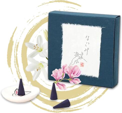 Hasegawa Rabbit Series Japanese Incense Cone Set: 10 Cones with Incense Holder, 15-17 Min Burn Time コーンセット (Shizuka: A Tranquil Meadow Fragrance) in Saudi Arabia