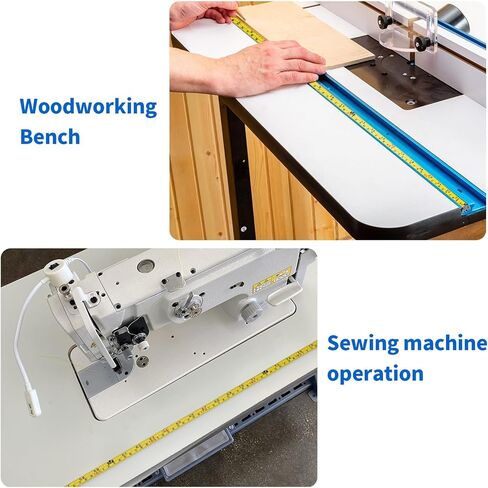4Pcs Self-Adhesive Measuring Tape, 44 Inch Imperial and Metric Scale Workbench Ruler, Left-to-Right Sticky Measure Tape with Adhesive Backing for Woodworking, Saw, and Drafting Table in Yellow Steel in Saudi Arabia