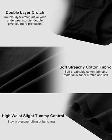Annenmy High Waisted Panties Women's Cotton Underwear Full Coverage Briefs Soft Breathable Stretch Briefs Regular & Plus Size in Saudi Arabia