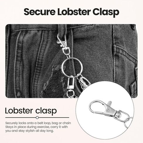 Pants Chain,2PCS for Men and Women – Double-Layer Belt Chain with Butterfly & Cross Charms – Wallet Chains for Men with Lobster Clasp – Pocket Chains for Jeans, Bags – Gothic Punk Accessory – Gift-Boxed in Saudi Arabia