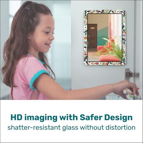 Locker Mirror Magnetic for School and Office, with Strong and 100% Magnetic Mirror for Locker, Magnetic Locker Mirror with Colorful Design, 1 Pack, Unique Locker Accessories in Saudi Arabia