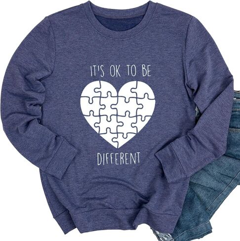 Ykomow Autism Awareness Sweatshirt Women Long Sleeve Autism Acceptance shirt Autism Mama Blouse Tops in Kuwait
