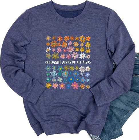 Ykomow Autism Awareness Sweatshirt Women Long Sleeve Autism Acceptance shirt Autism Mama Blouse Tops in Kuwait