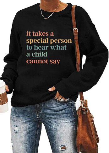Ykomow Autism Awareness Sweatshirt Women Long Sleeve Autism Acceptance shirt Autism Mama Blouse Tops in Kuwait
