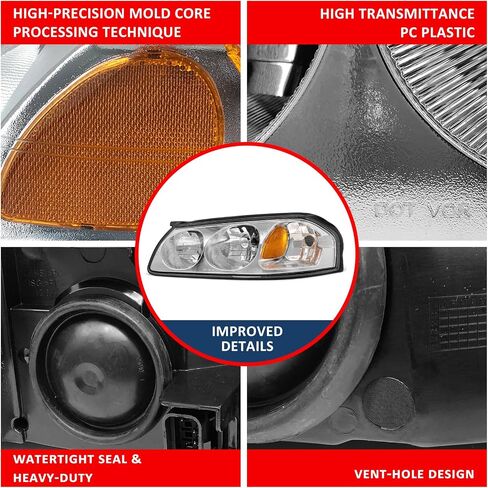 لعام 2006 2007 2008 2009 2010 2011 2012 2013 مجموعة مصباح تشيفي إمبالا متوافقة مع 14-16 Impala Limited / 06-07 Monte Carlo Chrome Housing House Replector Pair in Saudi Arabia