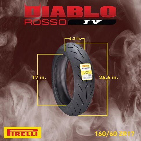Pirelli Diablo Rosso IV 160/60-17 69W إطار الدراجات النارية الخلفية - الأداء العالي ، ودائم ، وموثوق به للدراجات الرياضية الفائقة ث/سلسلة المفاتيح in Saudi Arabia