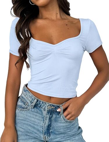 الأكمام القصيرة للسيدات تخرج من أعلى محصول مثير قميص لطيف قميص حبيبته in Kuwait