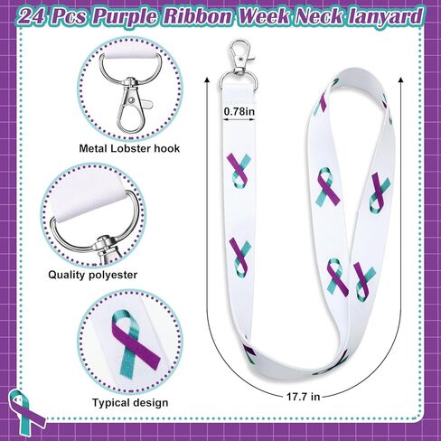 24 PCS Heart Health Awaysness Lanyard Red Ribbon Week تزود بأمريكان صحة القلب عناصر هدية مسمة سلسلة معرف السلسلة الرئيسية لحملات حملات جمع التبرعات مجموعات الدعم in Kuwait