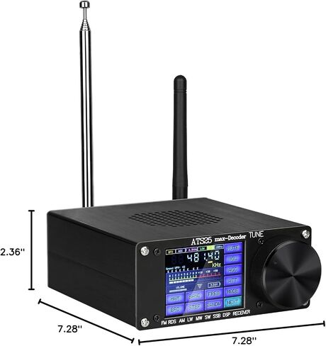 ATS25 Max Decoder ii, Upgraded Si4732 Shortwave Radio Receiver Adds HI-Z Antenna Input Impedance and LNA Mode|Supports 50ohm,FM LW MW&SW SSB DSP Receiver with 4000mAh Battery Built-in Band-Pass Filter in Saudi Arabia
