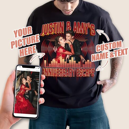 H-DEWALL Customized T Shirts Personalized Gifts for Boyfriend Gift Ideas Custom Bootleg Birthday Gifts for Men Graphic Tees in Saudi Arabia