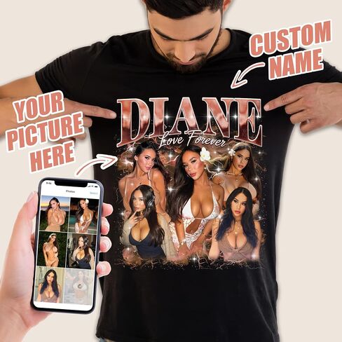 H-DEWALL Customized T Shirts Personalized Gifts for Boyfriend Gift Ideas Custom Bootleg Birthday Gifts for Men Graphic Tees in Saudi Arabia