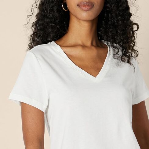 Amazon Essentials FIT العادية 100 ٪ من القطن V-neck قصيرة الأكمام ، multipacks in Saudi Arabia