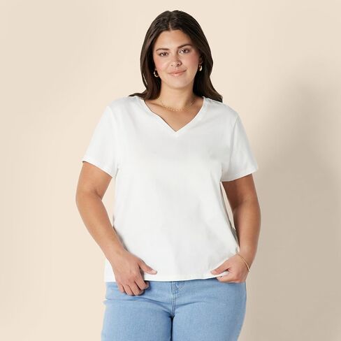 Amazon Essentials FIT العادية 100 ٪ من القطن V-neck قصيرة الأكمام ، multipacks in Saudi Arabia