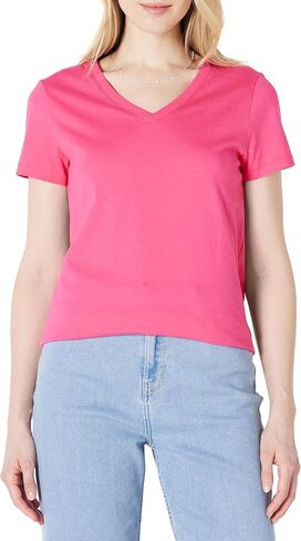 Amazon Essentials FIT العادية 100 ٪ من القطن V-neck قصيرة الأكمام ، multipacks in Saudi Arabia