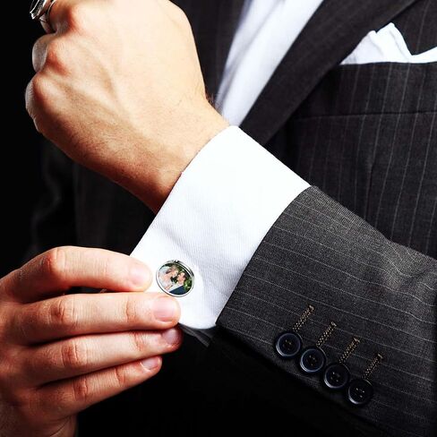 LECALLA مخصصة أزرار أزرار أزرار أزرار أزرار جنيه فضي سيلف محفور على روابط الكفة الأولية مع تاريخ الأزرار المخصصة للرجال هدايا زواج أخي الأب للزوج in Saudi Arabia