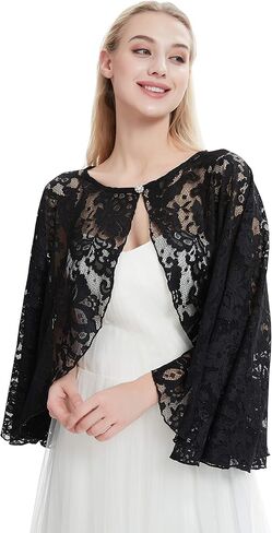 Wedding Lace Cape Cloak Lace Wraps and Shawls Bolero Shrug Shawls V72 in Kuwait